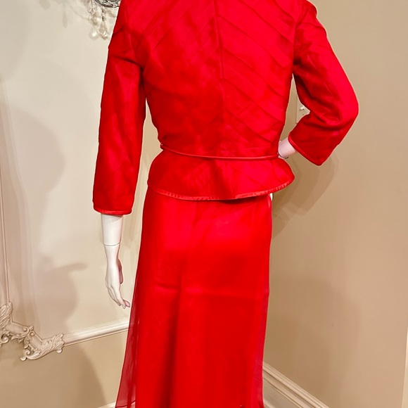 Escada Red Bolero Jacket  And Top Size 36 Flowy Skirt Size 34  / 3 Piece’s - Picture 10 of 15